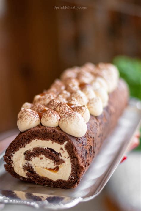 Chocolate Caramel Cream Roll - Sprinkle Pastry