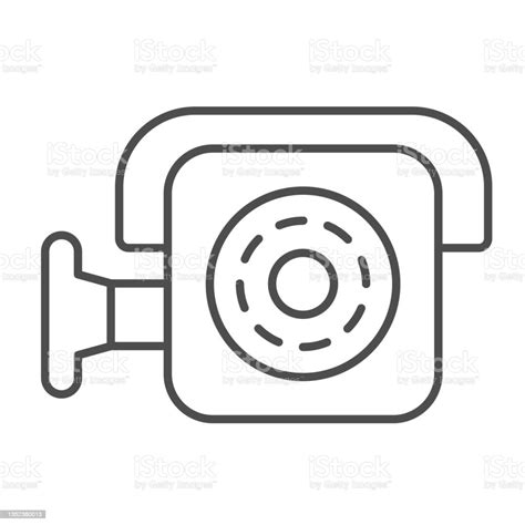 Outdoor Surveillance Camera Night Vision Security Thin Line Icon Cctv Concept Safe Vector Sign ...