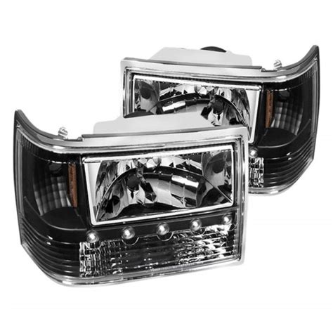 Spyder® - Jeep Grand Cherokee 1994 Black Euro Headlights with Parking LEDs