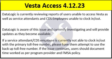 Vesta EVV Outage - Vesta EVV