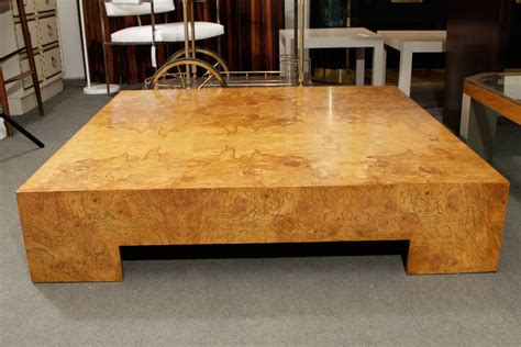 Parsons style Square Burl Wood Coffee Table by Milo Baughman at 1stDibs ...