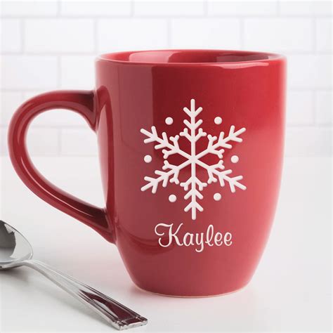 Snowflake Personalized Bistro Mug - Kitchenware - Home | Personalized ...