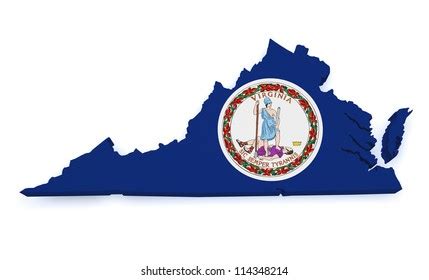 Shape 3d Virginia Map Flag Isolated Stock Illustration 114348214 ...