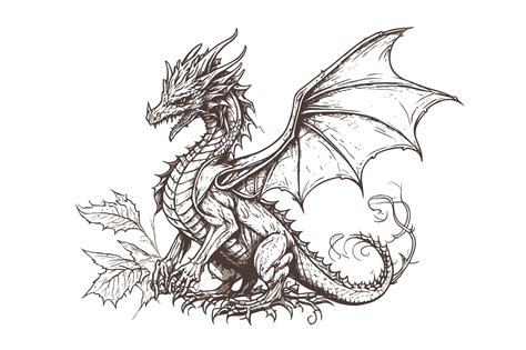 Premium Vector | Dragon zodiac sign year Black color in sketch style Vector illustration