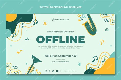 Free Vector | Hand drawn colorful music festival twitch background