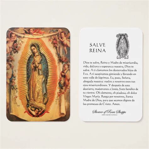 Virgin Mary Salve Reina Spanish Prayer Holy Card | Zazzle