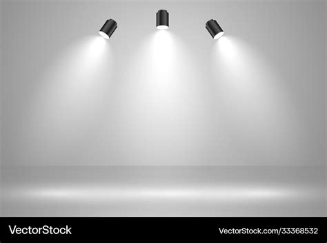 Realistic studio lights empty background design Vector Image