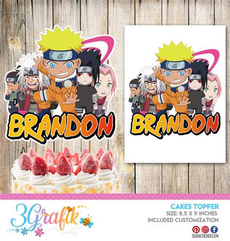 Naruto Cake Topper | Banderin Naruto | Naruto birthday