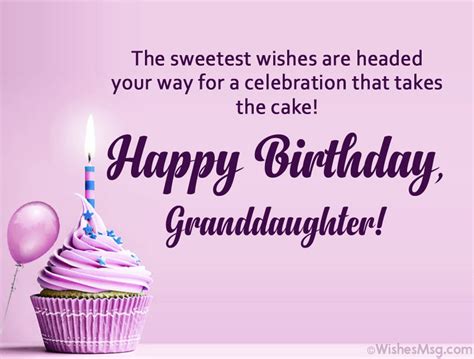 Happy Birthday Wishes for Granddaughter - WishesMsg