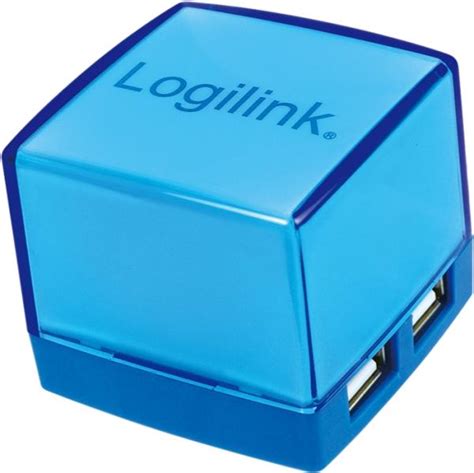 Logilink Ua0119 Cube USB 2.0 4-port HUB Illuminated Blue - Usb hub (PER ...