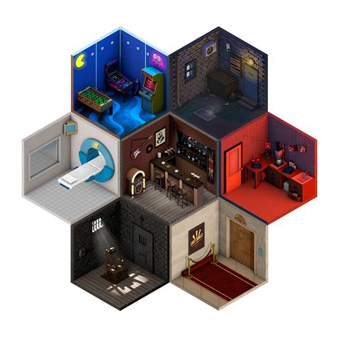 Some HEX Rooms | Isometric art, Isometric design, Isometric drawing