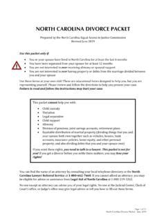 NORTH CAROLINA DIVORCE PACKET - NCcourts / north-carolina-divorce-packet-nccourts.pdf / PDF4PRO