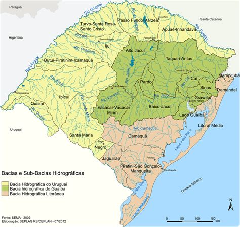 Mapa Hidrográfico do Rio Grande do Sul - Doc Sports™