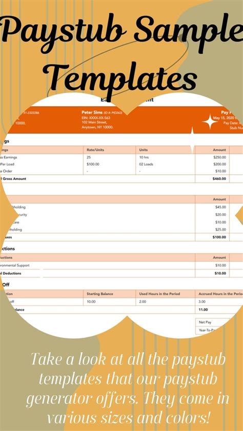 Printable Pay Stub Template Canada | Templates, Payroll template, Word template