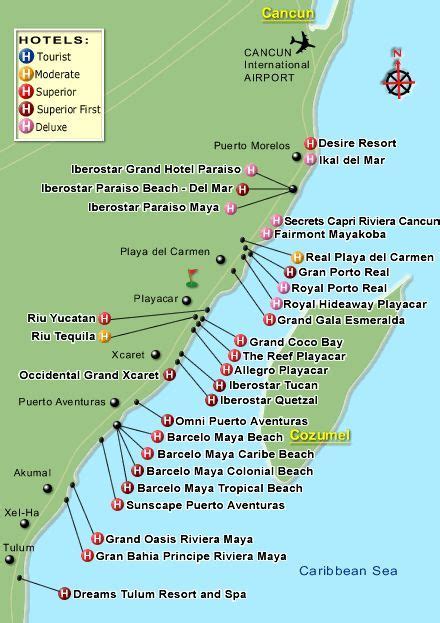 map of resorts Riveria Maya Playa del Carmen... We are going to Barcelo ...