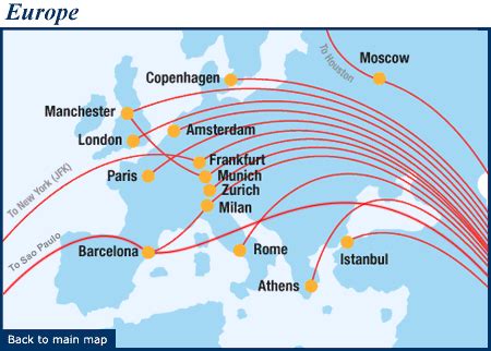 Singapore Airlines route map - Europe and South America