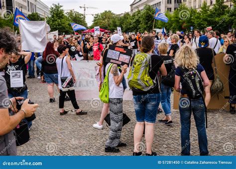 German Protesters in Parizer Platz, Berlin, Germany Editorial Image - Image of july, events ...