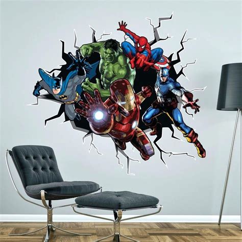 15 Collection of Superhero Wall Art Stickers