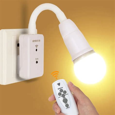 Intelligent LED Remote Control Lights Bedroom Bedside Lamp Wall Socket Plug Night Light With ...