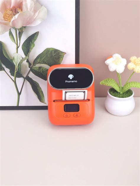 1 Pc Orange Phomemo M110 Label Maker - Wireless Label Printer With One Roll 40x30mm Thermal ...