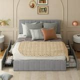 EPHEX Queen Size Bed Frame with Storage Headboard, Modern Upholstered ...