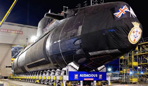 A Royal Navy Assault Submarine of the Astute Class, HMS Audacious (S122)