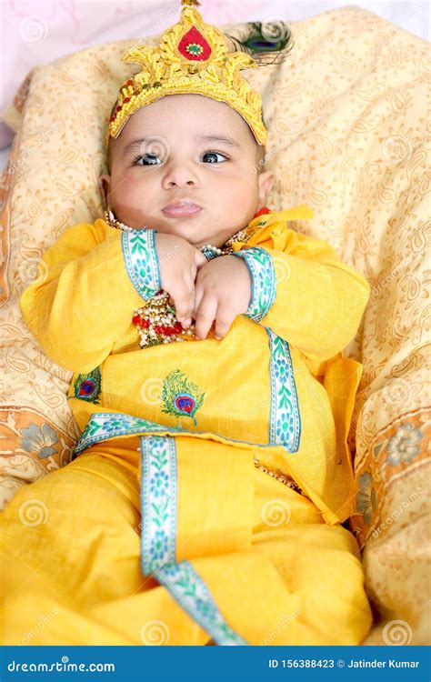 Picture of Baby krishna. stock image. Image of epic - 156388423