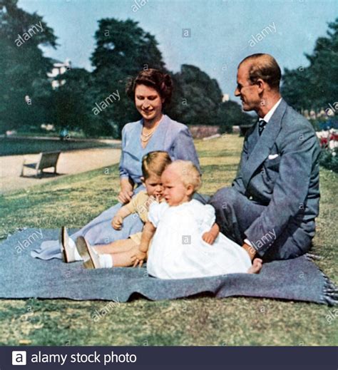 Photograph of Queen Elizabeth II and the Duke of Edinburgh with their ...