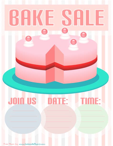 Bake Sale Flyer Template: Pink Cake | Bake Sale Flyers – Free Flyer Designs