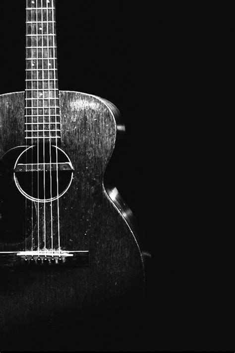 Acoustic Guitar Photography Black And White