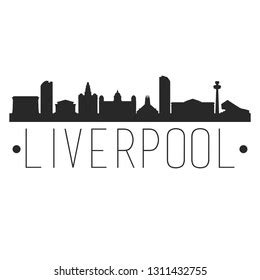 Liverpool England City Skyline Silhouette City Stock Vector (Royalty ...