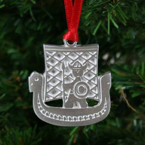 Viking Ship & Viking Ornament - Pewter | Scandinavian christmas ...