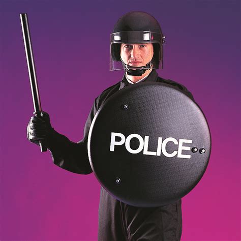 Black Round Police Riot Shield | High-Quality Shield for Law Enforcement