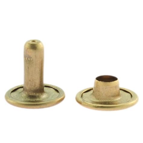 Double Cap Rivet - Brass (10 pcs) | Pet Hardware®