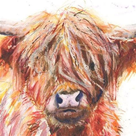 HAMISH Highland Cow PRINT watercolour | Etsy