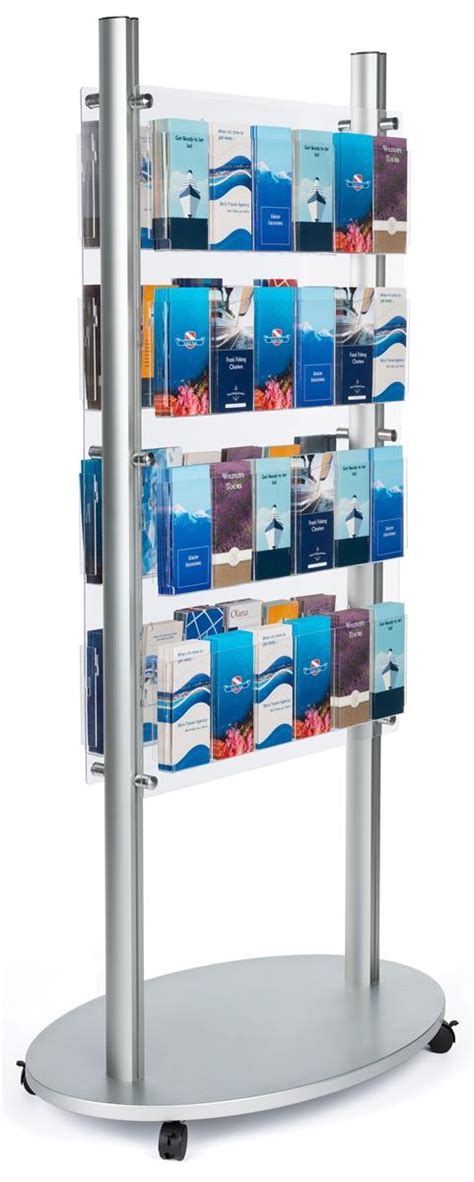 Adjustable Acrylic Floor Brochure Display Stand | Double-Sided