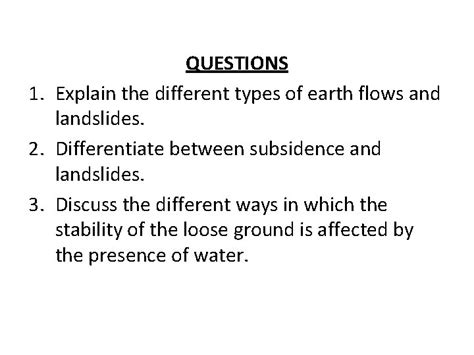 CLASSIFICATION OF EARTH MOVEMENT All types of earth