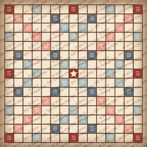 Scrabble Board Layout Printable