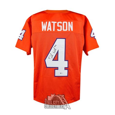 Deshaun Watson Autographed Clemson Custom Orange Football Jersey BAS COA | Steel City Collectibles