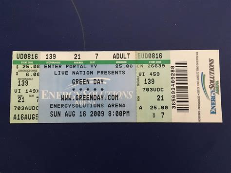 Found the ticket for the Green Day concert I went to 10 years ago : r/greenday