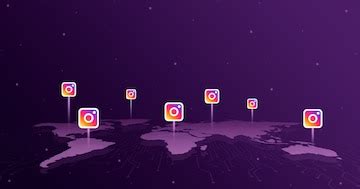 Premium Photo | Instagram logo icons over all continents of the world map 3d