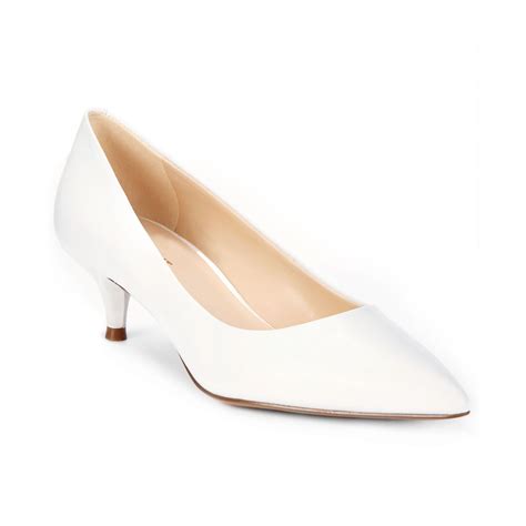 Lyst - Nine West Illumie Kitten Heel Pumps in White