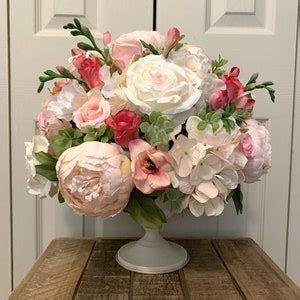 Pretty Pink Artificial Centerpiece With Peonies, Roses, Hydrangea and ...