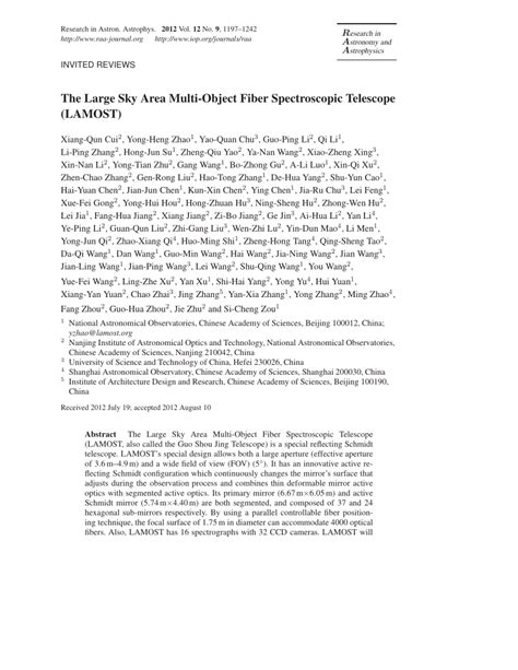 (PDF) The Large Sky Area Multi-Object Fiber Spectroscopic Telescope ...