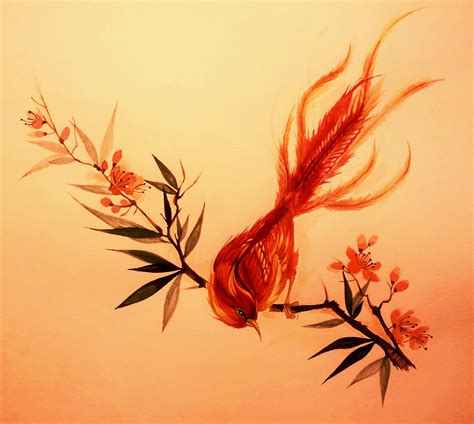 Japanese Bird Painting by alexaink on DeviantArt