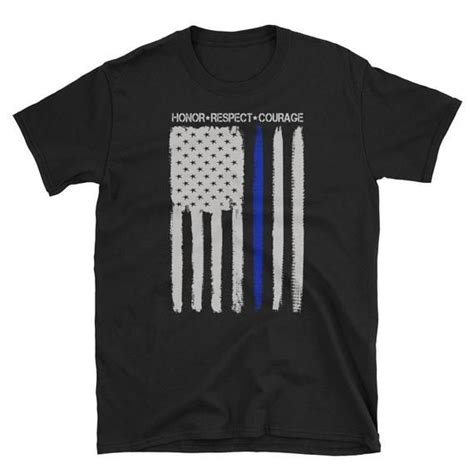 Police Officer T Shirt Law Enforcement American Flag Gift | Etsy | Thin ...