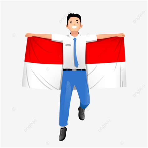 Anak Sma Terbang Membawa Bendera Merah Putih, Anak Sekolah, Bendera ...