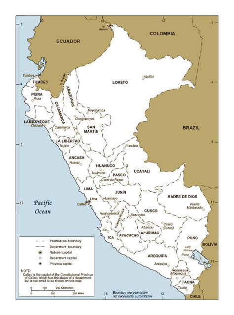 Political and administrative map of Peru with major cities | Peru ...