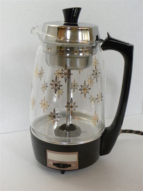 Vintage Coffee Percolator Electric Automatic Clear Glass with