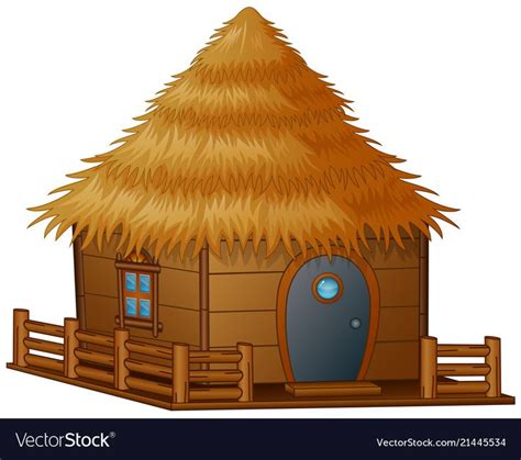 illustration of Cartoon hut on a white background. Download a Free ...